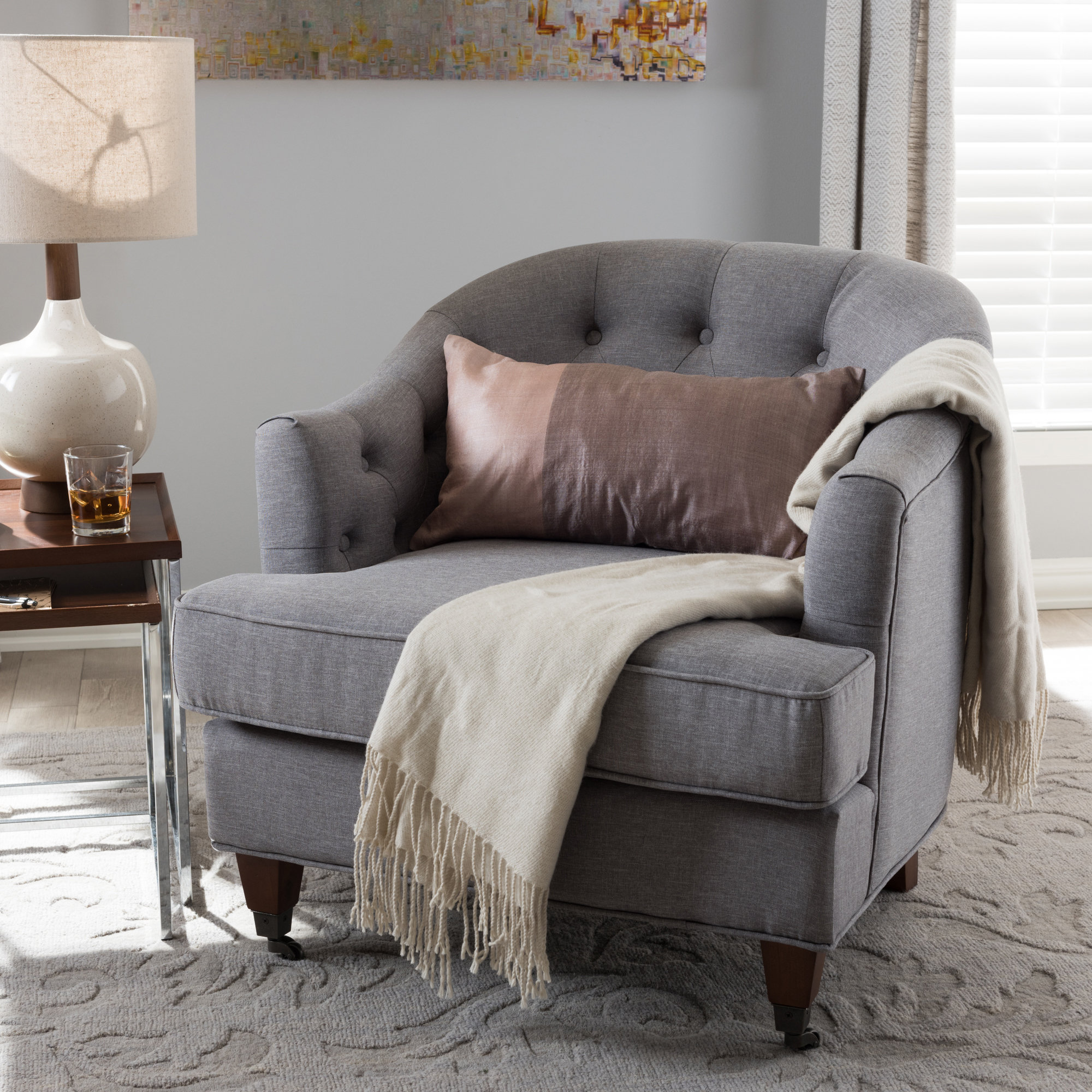 Wholesale Interiors Baxton Studio Marta Upholstered Barrel Chair